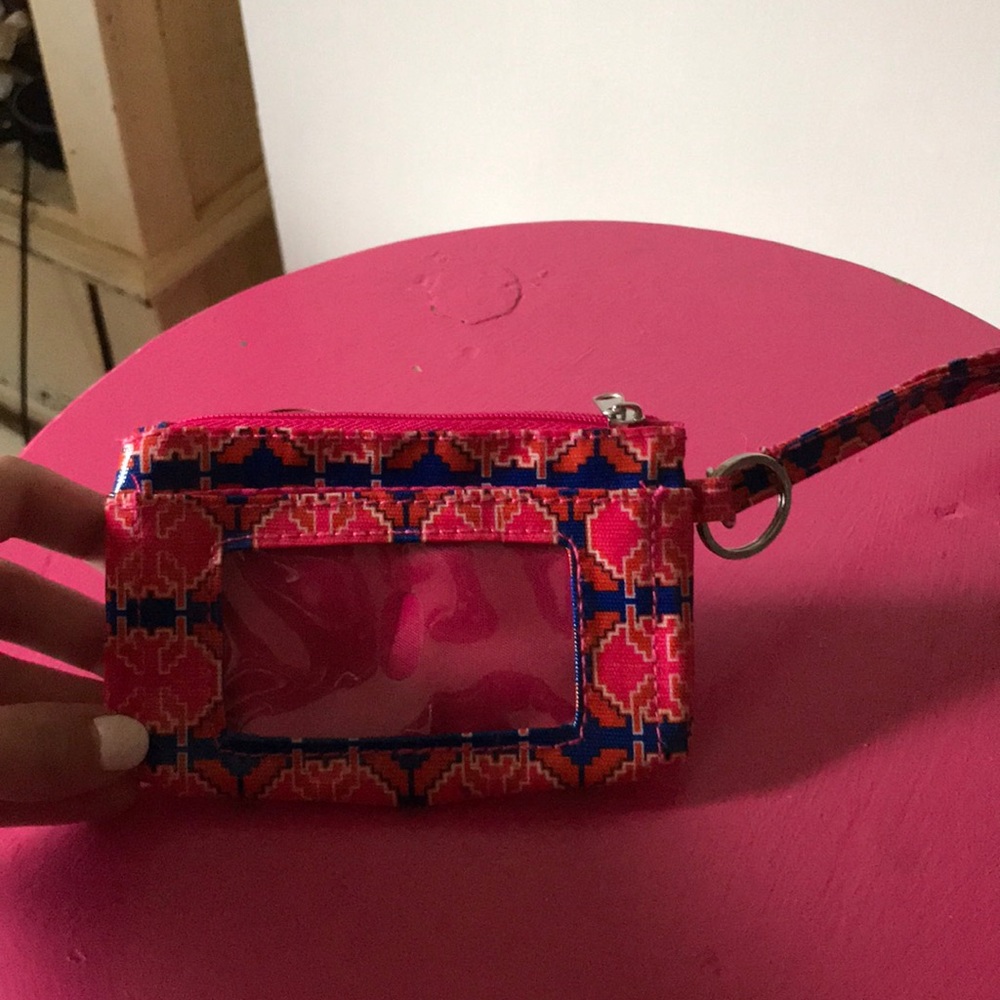 Pink and orange wristlet